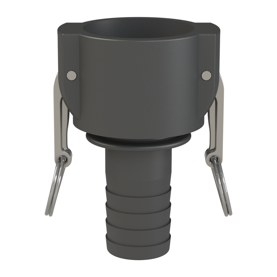 2'' Part 'C', 2'' Camlock coupler X 1½'' (38mm) hose tail G/P/P