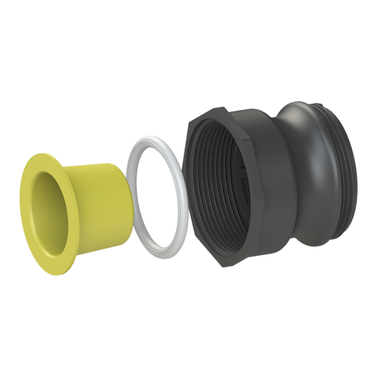 2’’ short Camlock male with 20B X 2’’ NPS female, gasket, plug