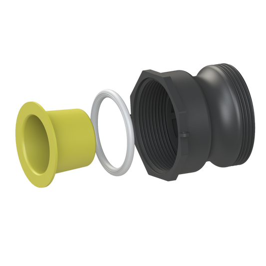 2’’ short Camlock male with 21B X 2’’ NPS female, gasket, plug