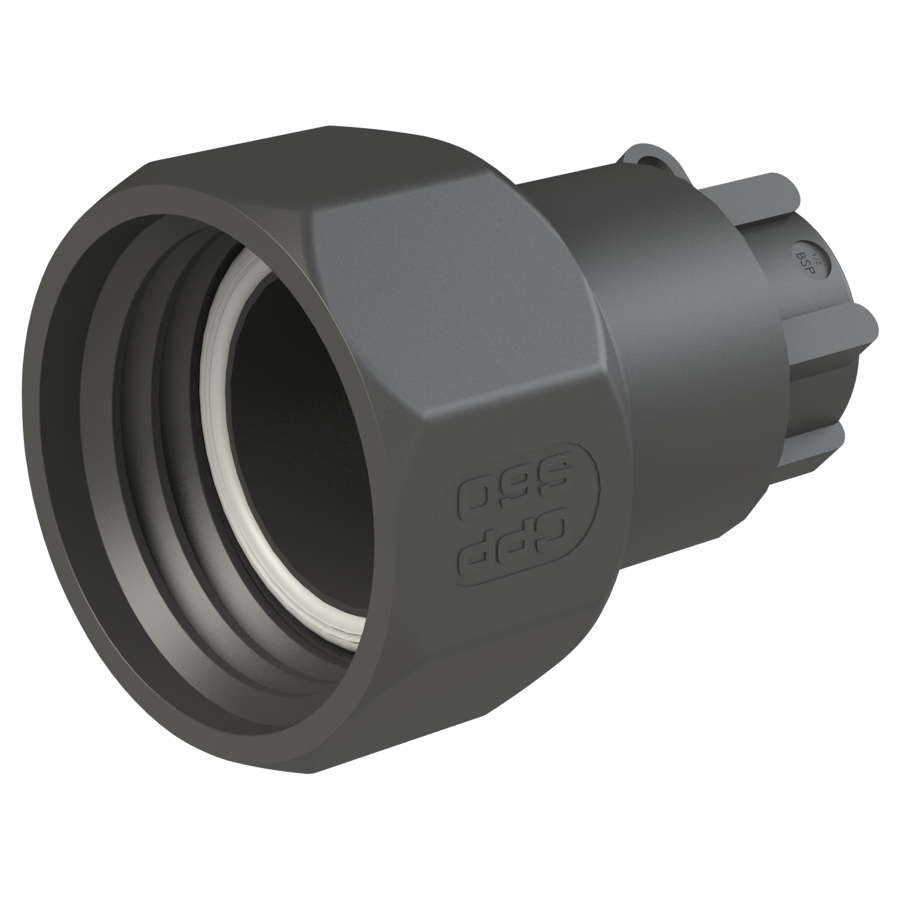 S60x6 Buttress Female x ½" BSP Female, C/W seal, G/P/P