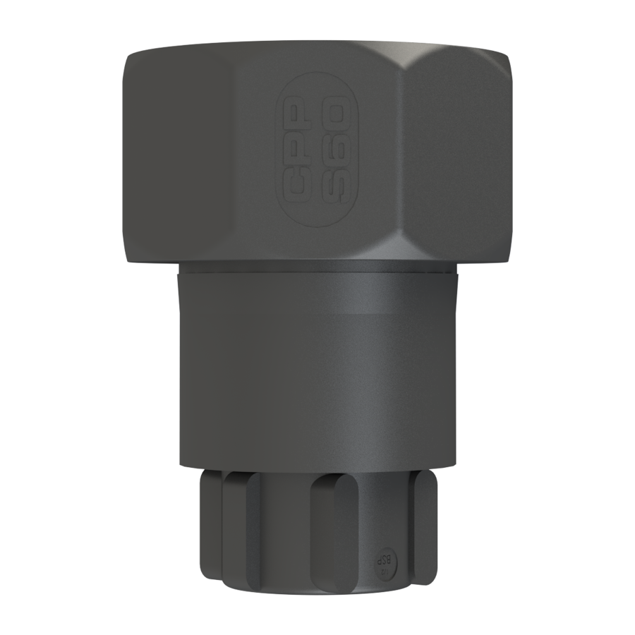 S60x6 Buttress Female x ½" BSP Female, C/W seal, G/P/P