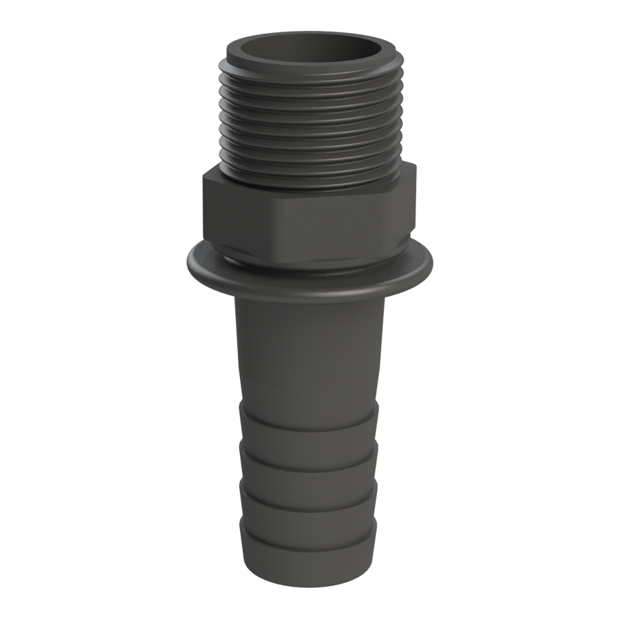 1'' BSPP hex. Male X 1''(25mm) hose tail G/P/P