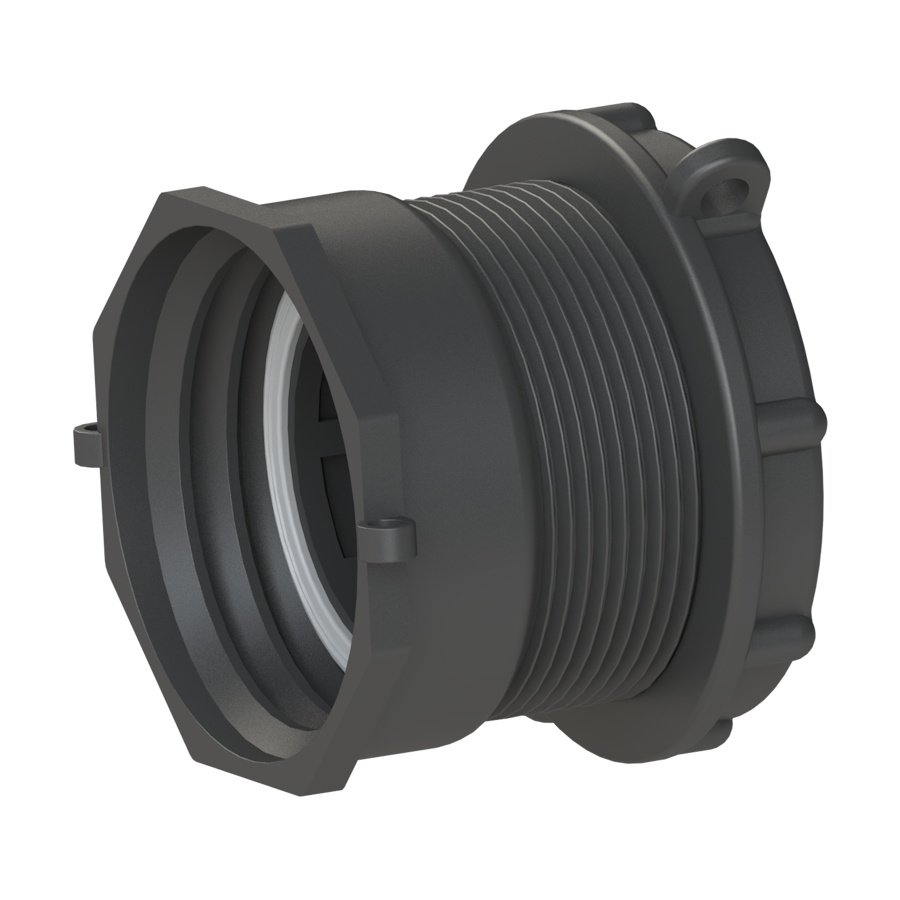 2'' NPT short male x S60x6 female, gasket, foil, cap