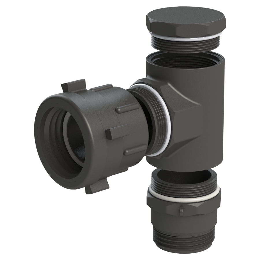S60x6 female swivel x 90° elbow with S60X6 male