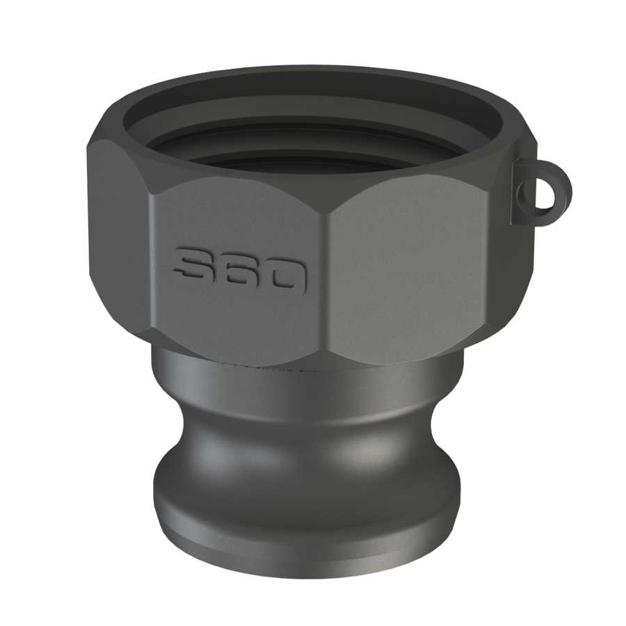 S60X6 to 1.5" Camlock Type A Adapter – Polypropylene – CPP®