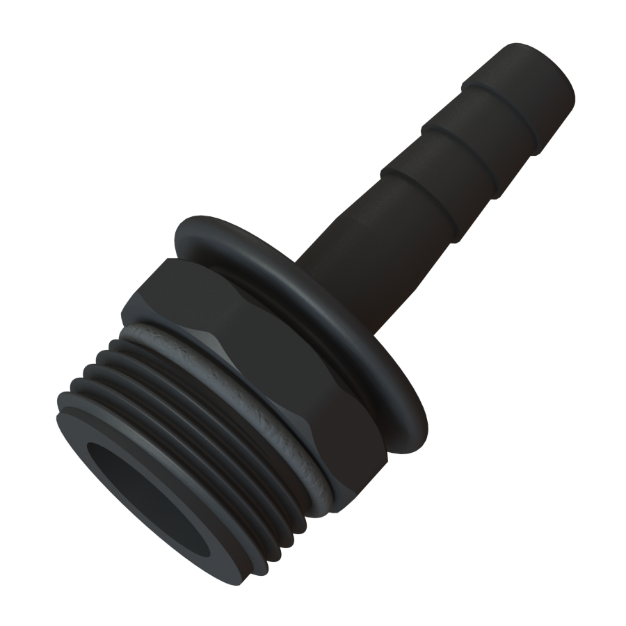 1'' BSP short male / o-ring X ½'' (13mm) hose tails G/P/P