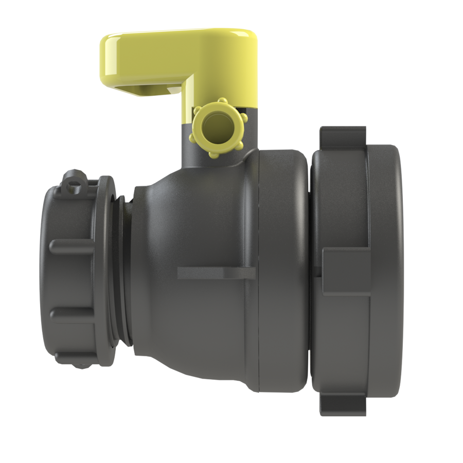 2'' 'DARCIE-LITE' IBC ball valve, S75X6 female buttress in-let x S60X6 male,