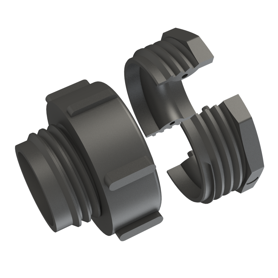 S60X6 buttress Male X IBC - 2'' Camlock convertor shells C/W seal, G/P/P