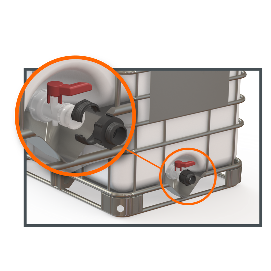 S60X6 buttress Male X IBC - 2'' Camlock convertor shells C/W seal, G/P/P