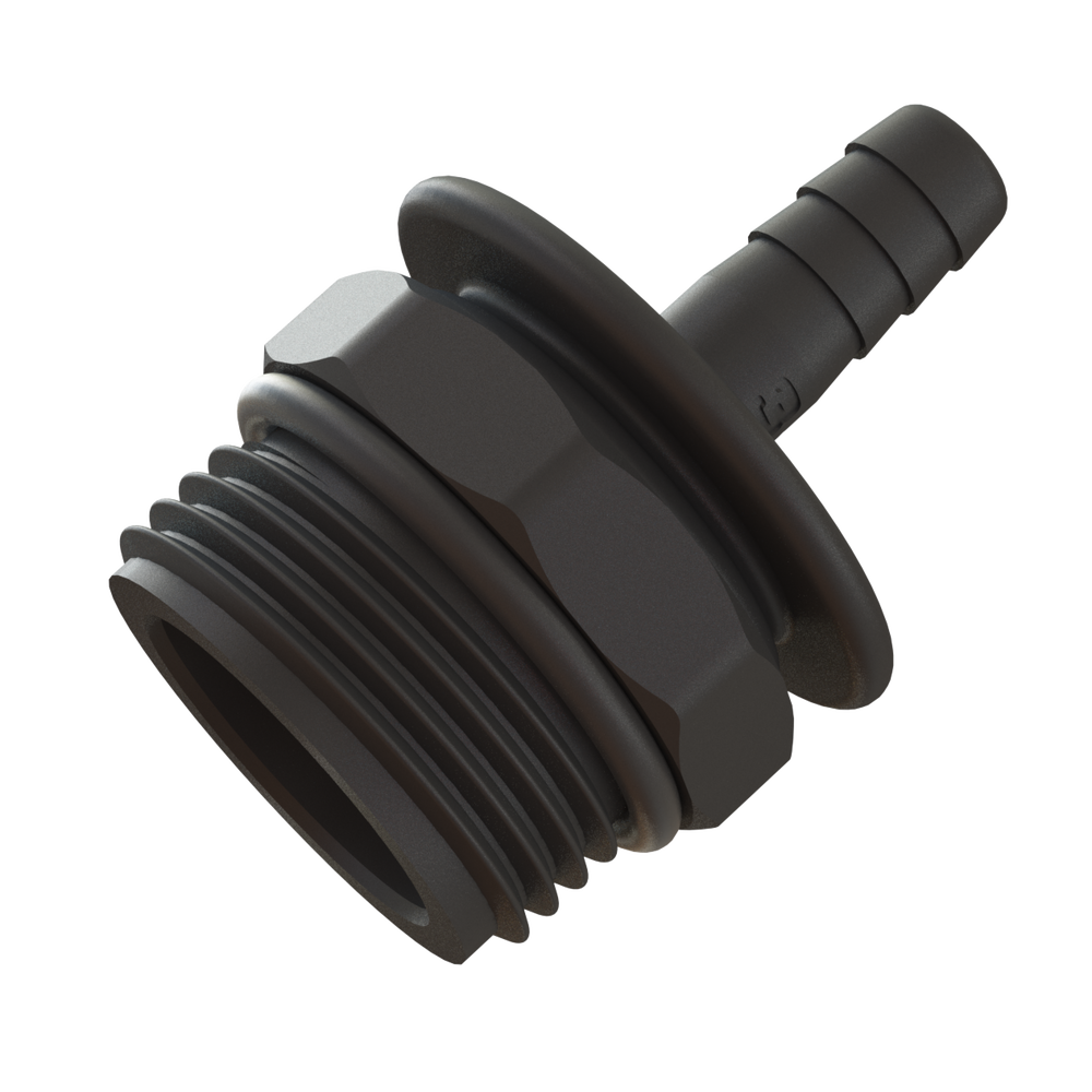 1'' BSP short male / o-ring X ⅜'' (10mm) hose tails G/P/P