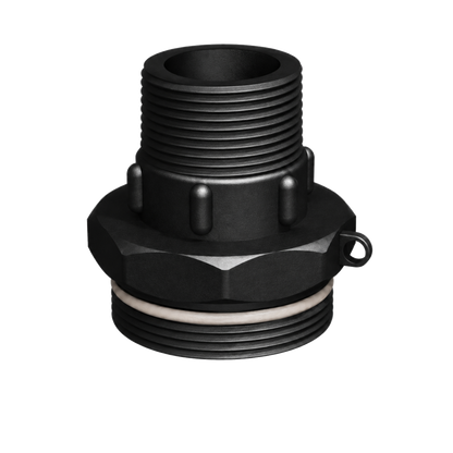 CPP® BCS G2 × 11.5 (2″ BSP/NPS) Drum Thread × 1¼″ NPT Male in black glass-filled polypropylene – product view 2