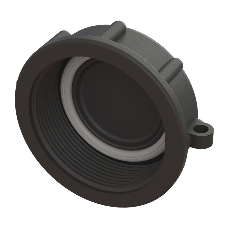 CPP 2″ NPT Female Dust Cap, Black Polypropylene