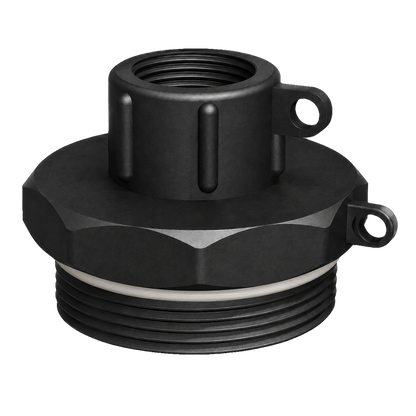 CPP® BCS G2 × 11.5 (2″ BSP/NPS) Drum Thread × ¾″ BSPP Female in black glass-filled polypropylene – product view 2