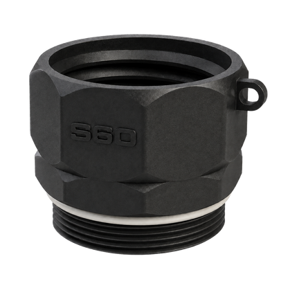 CPP® BCS G2 × 11.5 (2″ BSP/NPS) Drum Thread × S60X6 Female IBC Thread in black glass-filled polypropylene – product view 2