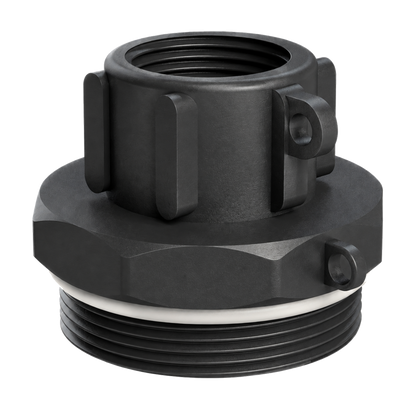 CPP® BCS G2 × 11.5 (2″ BSP/NPS) Drum Thread × 1″ NPT Female in black glass-filled polypropylene – product view 4