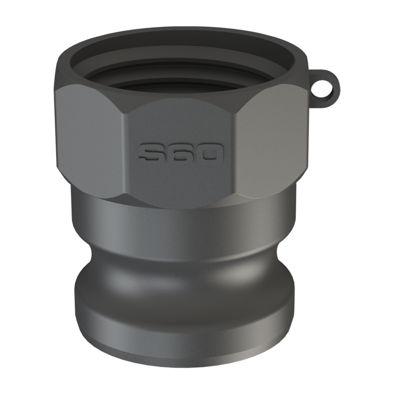 S60X6 Female × 2″ Male Camlock Type A - GF Polypropylene - CPP®