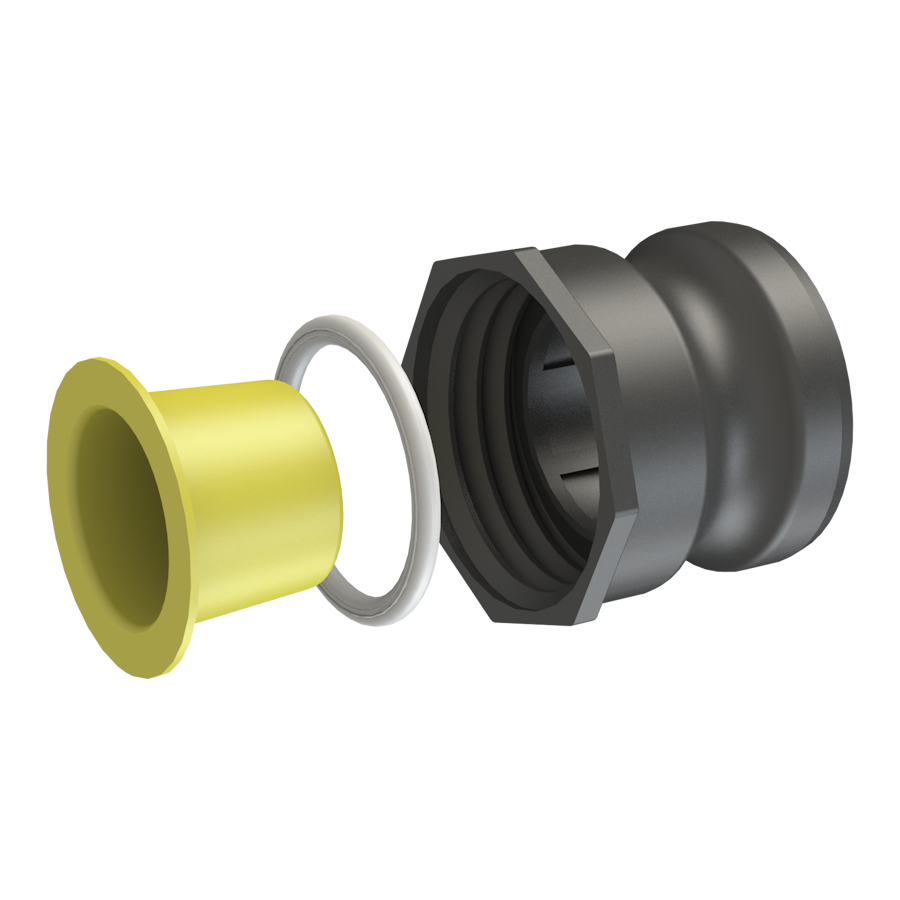2’’ short Camlock male X S60X6 female, gasket, plug