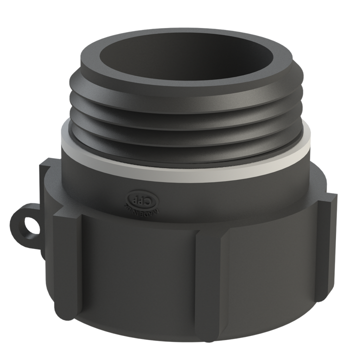 CPP® S56X4 Drum Thread × 2″ BSPP Female in black glass-filled polypropylene – product view 1