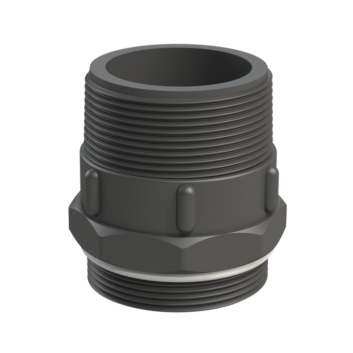 CPP® BCS G2 × 11.5 (2″ BSP/NPS) Drum Thread × 2″ BSPT Male in black glass-filled polypropylene – product view 1