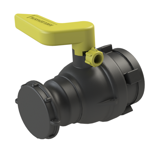 2'' 'DARCIE-LITE' IBC ball valve, S60X6 female buttress in-let x 2'' Camlock adapter with 2'' pipe t