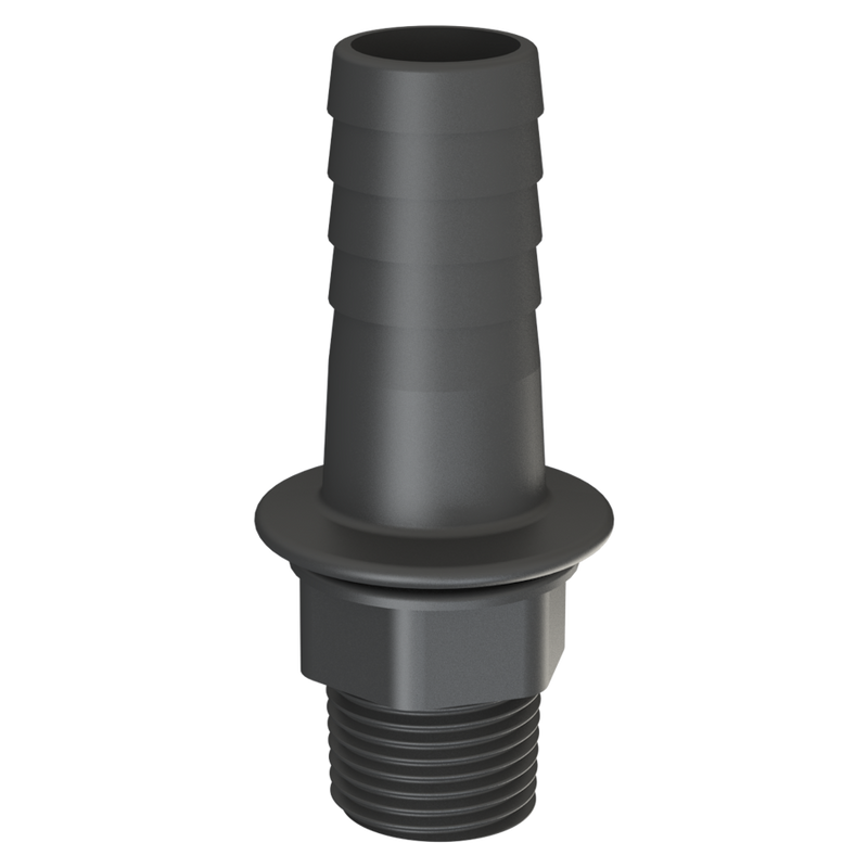 ¾″ BSPP Hex Male × 1″ (25mm) Hose Tail - GF Polypropylene - CPP®
