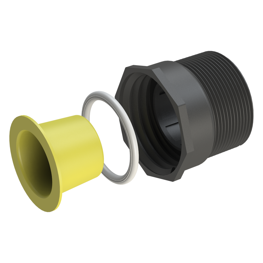 2" NPT male (short) x S60x6 female buttress C/W plug & seal