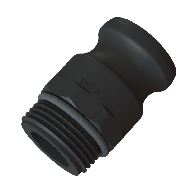 1″ Male Camlock (Part FS) × 1″ BSPP Short Male / O-Ring - GF Polypropylene - CPP®