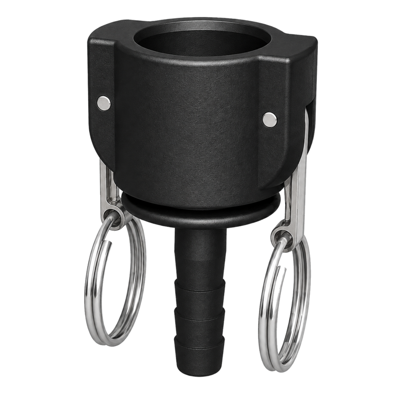 ¾″ Female Camlock × ½″ (13mm) Hose Tail (Type C) - GF Polypropylene - CPP®