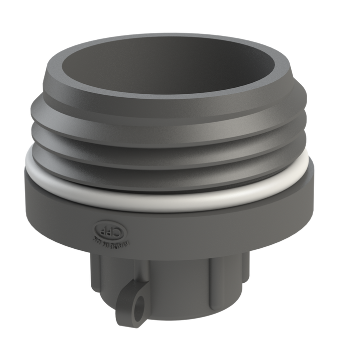 CPP® S64X5 Drum Thread × ¾″ BSPP Female in black glass-filled polypropylene – product view 1