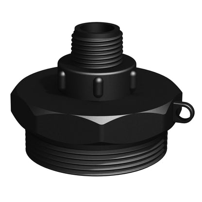 CPP® BCS G2 × 11.5 (2″ BSP/NPS) Drum Thread × ½″ BSPT Male in black glass-filled polypropylene – product view 1