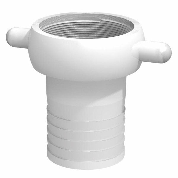 CPP® 3 inch BSPP lugged female coupling with 3 inch 75 mm hose tail in natural polypropylene
