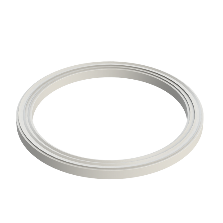 CPP® 2½ inch ribbed Lugged gasket in white PP elastomer