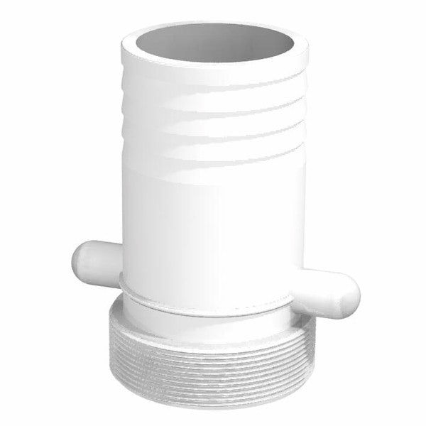 CPP® 4 inch BSPP lugged male coupling with 4 inch 101.5 mm hose tail in natural polypropylene