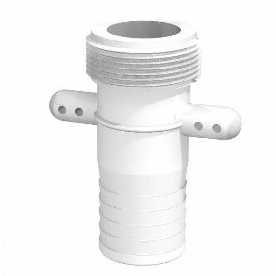CPP® 1½ inch BSPP lugged male coupling with 1½ inch 38 mm hose tail in natural polypropylene