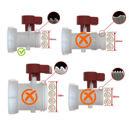 ¾’’ BSP male ball valve to S60X6 IBC female swivel nut